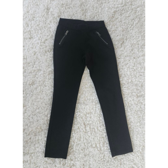GAP Kids Black Treggings Pants w/ Silver Zippers Sz L (10/12) Leggings - Picture 1 of 5